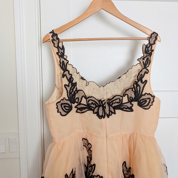 Anthropologie Maeve Sleeveless V-Neck Lace Fit & Flare Mini Dress - Picture 6 of 8